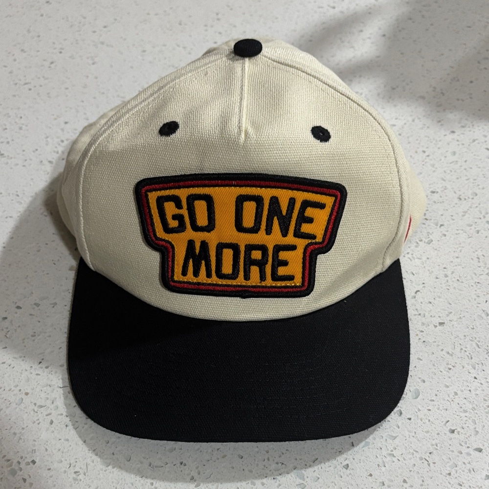 BP Cream and Black Hat with Motivational Patch